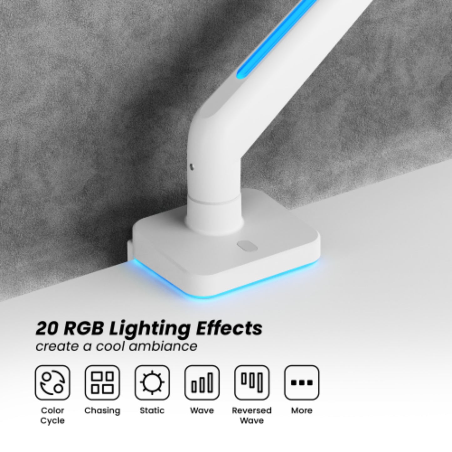 זרוע שולחנית גיימינג 17'-49' עם תאורת Lumi LDT85-C012L RGB