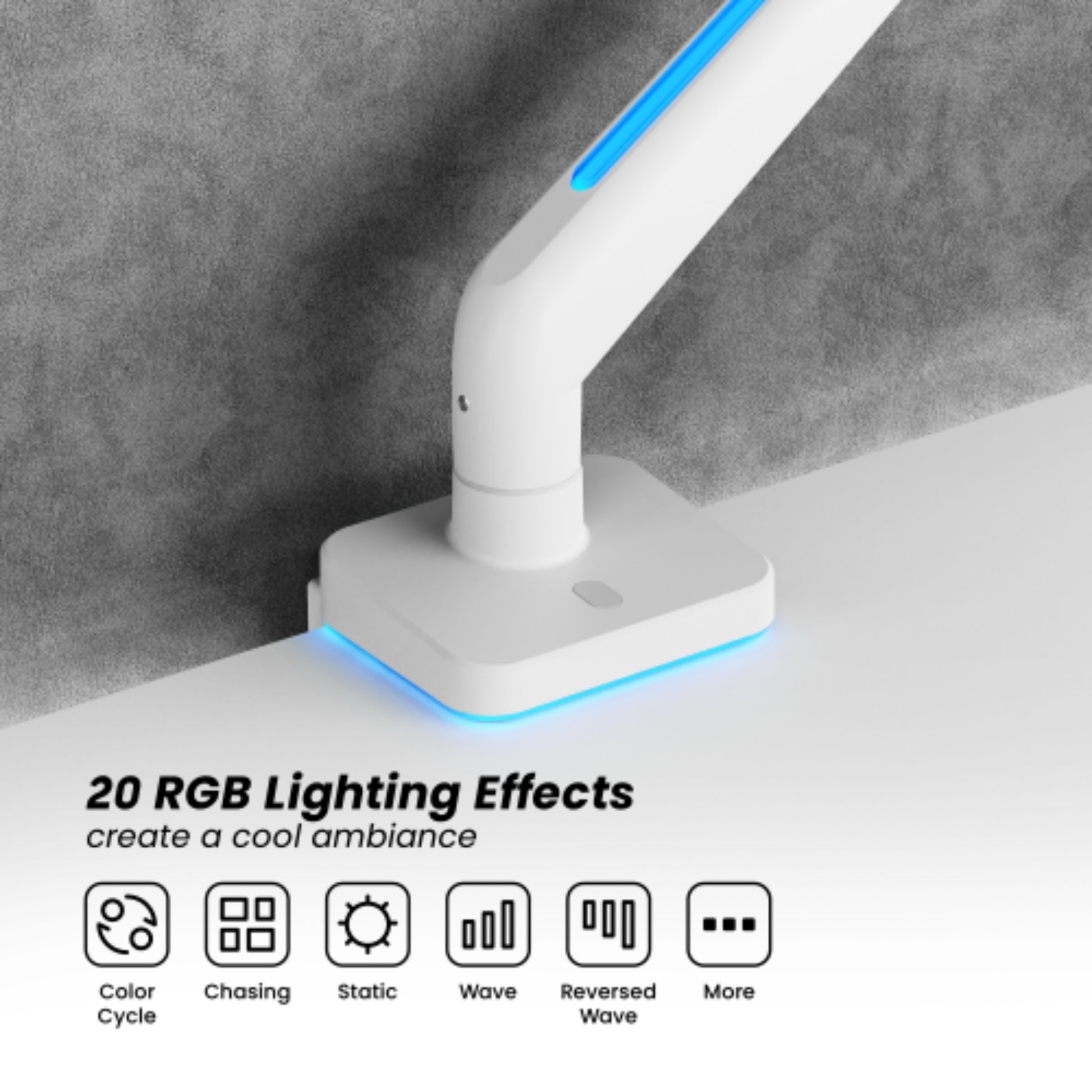 זרוע שולחנית גיימינג 17'-49' עם תאורת Lumi LDT85-C012L RGB