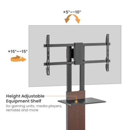 עגלת עץ למסכים 45"-90" Lumi FS46-48T-01-NT