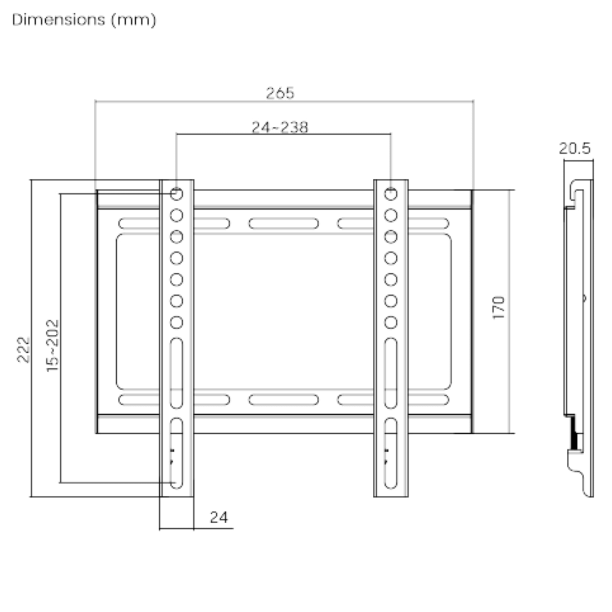 תושבת קיר צמודה 23-42" Lumi KL22G-22F
