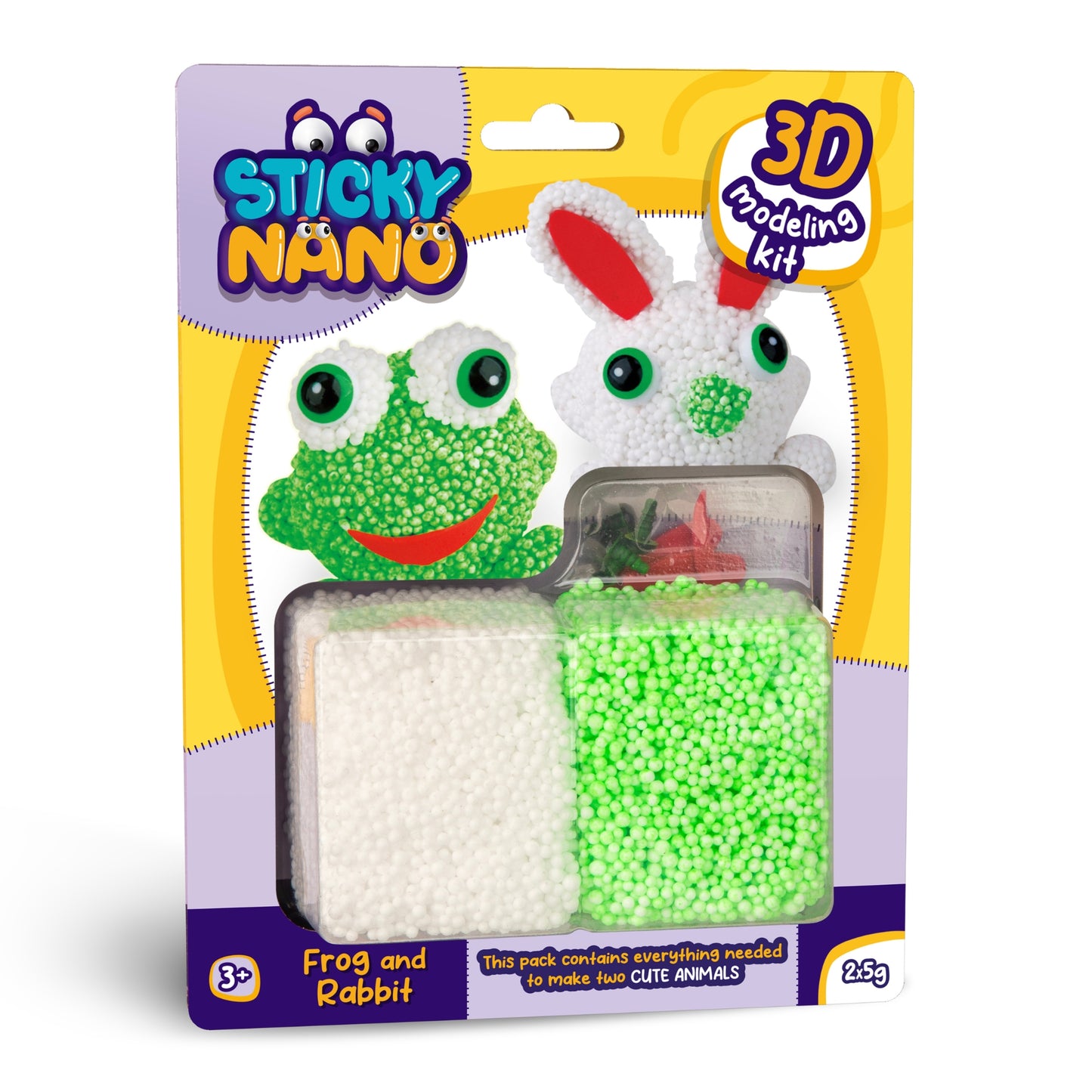 ערכת יצירה Sticky Nano צפרדע וארנב שני צבעים