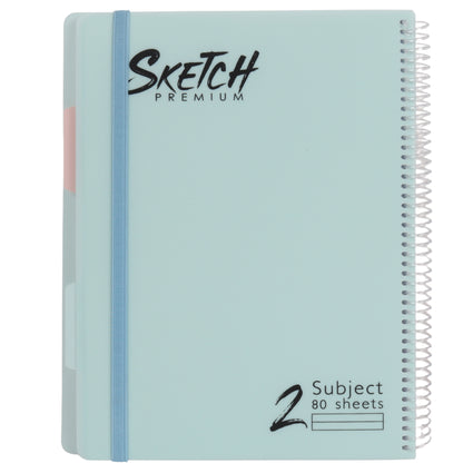 מחברת ספירלה A4 שורה 2 נושאים 80 דף Sketch מעורב צבעי פסטל