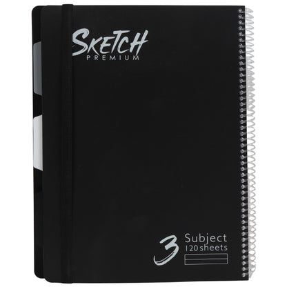 מחברת ספירלה A4 שורה 3 נושאים 120 דף Sketch מעורב צבעים