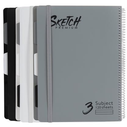 מחברת ספירלה A4 שורה 3 נושאים 120 דף Sketch מעורב צבעים