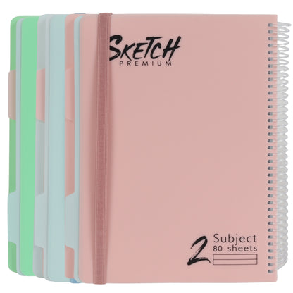 מחברת ספירלה B5 שורה 2 נושאים 80 דף Sketch מעורב צבעי פסטל