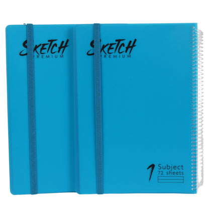 זוג מחברות ספירלה A4 PP עם גומי שורה Sketch מעורב צבעים