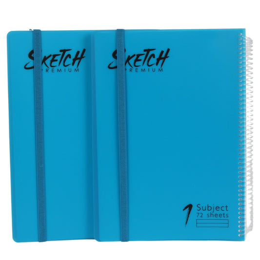 זוג מחברות ספירלה A4 PP עם גומי שורה Sketch מעורב צבעים
