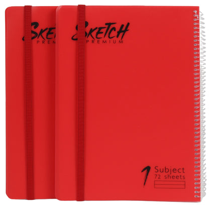 זוג מחברות ספירלה A4 PP עם גומי שורה Sketch מעורב צבעים