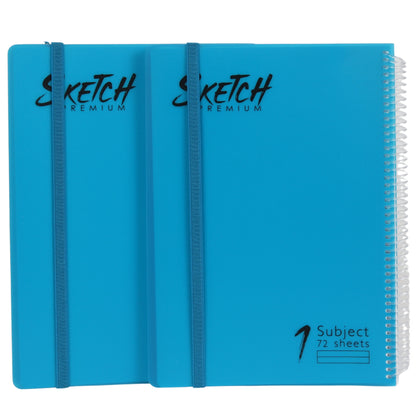 זוג מחברות ספירלה A4 PP עם גומי שורה Sketch מעורב צבעים