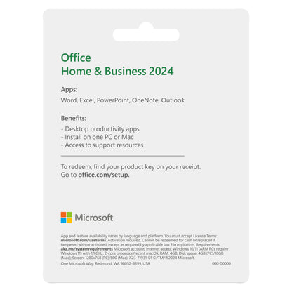 קוד דיגיטלי Microsoft Office Home & Business 2024