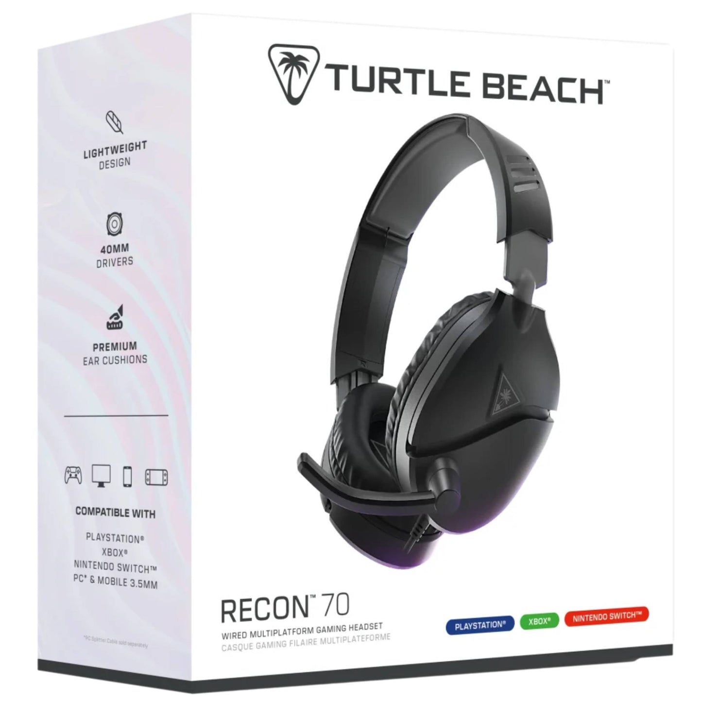 אוזניות גיימינג שחור Turtle Beach Recon 70P