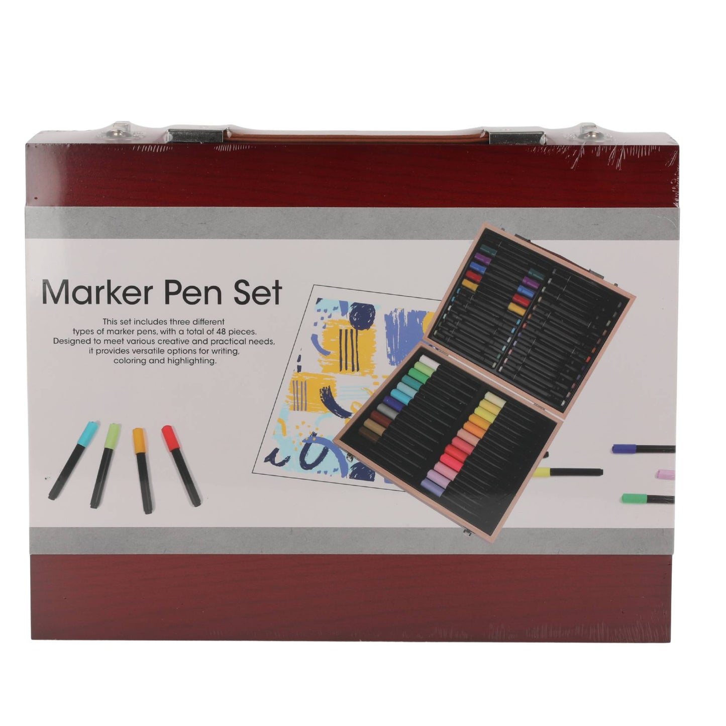 מזוודת יצירה הכוללת 48 טושים צבעוניים לפעילות אמנות וציור, המעניקה פתרון אחסון נוח ומגוון צבעים רחב לפיתוח היצירתיות עבור נושא העמוד