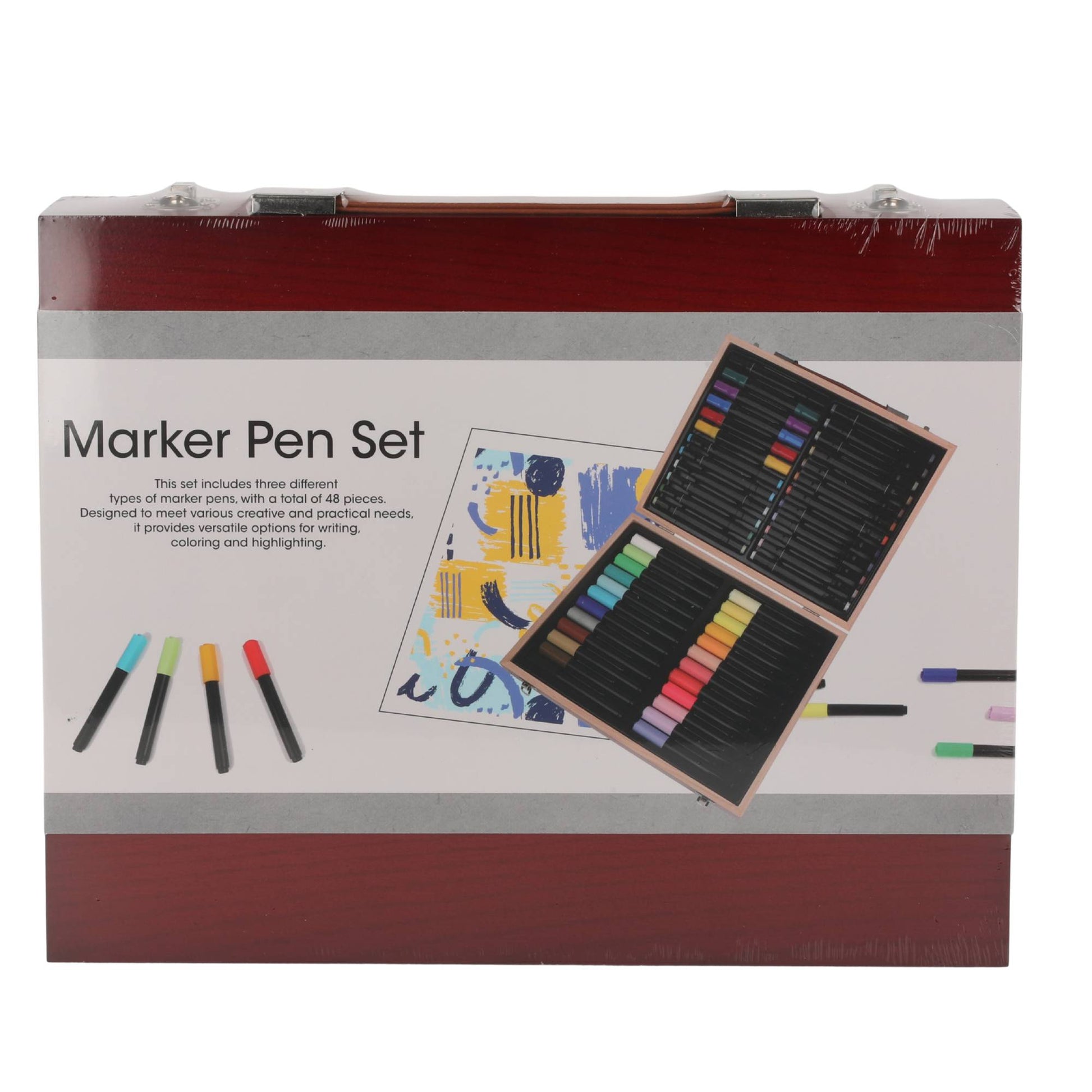 מזוודת יצירה הכוללת 48 טושים צבעוניים לפעילות אמנות וציור, המעניקה פתרון אחסון נוח ומגוון צבעים רחב לפיתוח היצירתיות עבור נושא העמוד