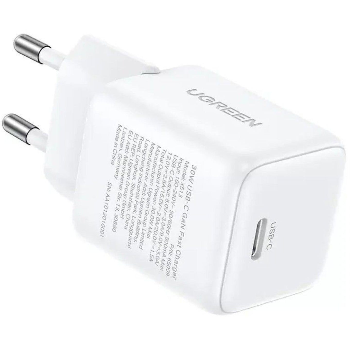 מטען קיר Gan 30W חיבור USB-C וכבל  Ugreen Type-C