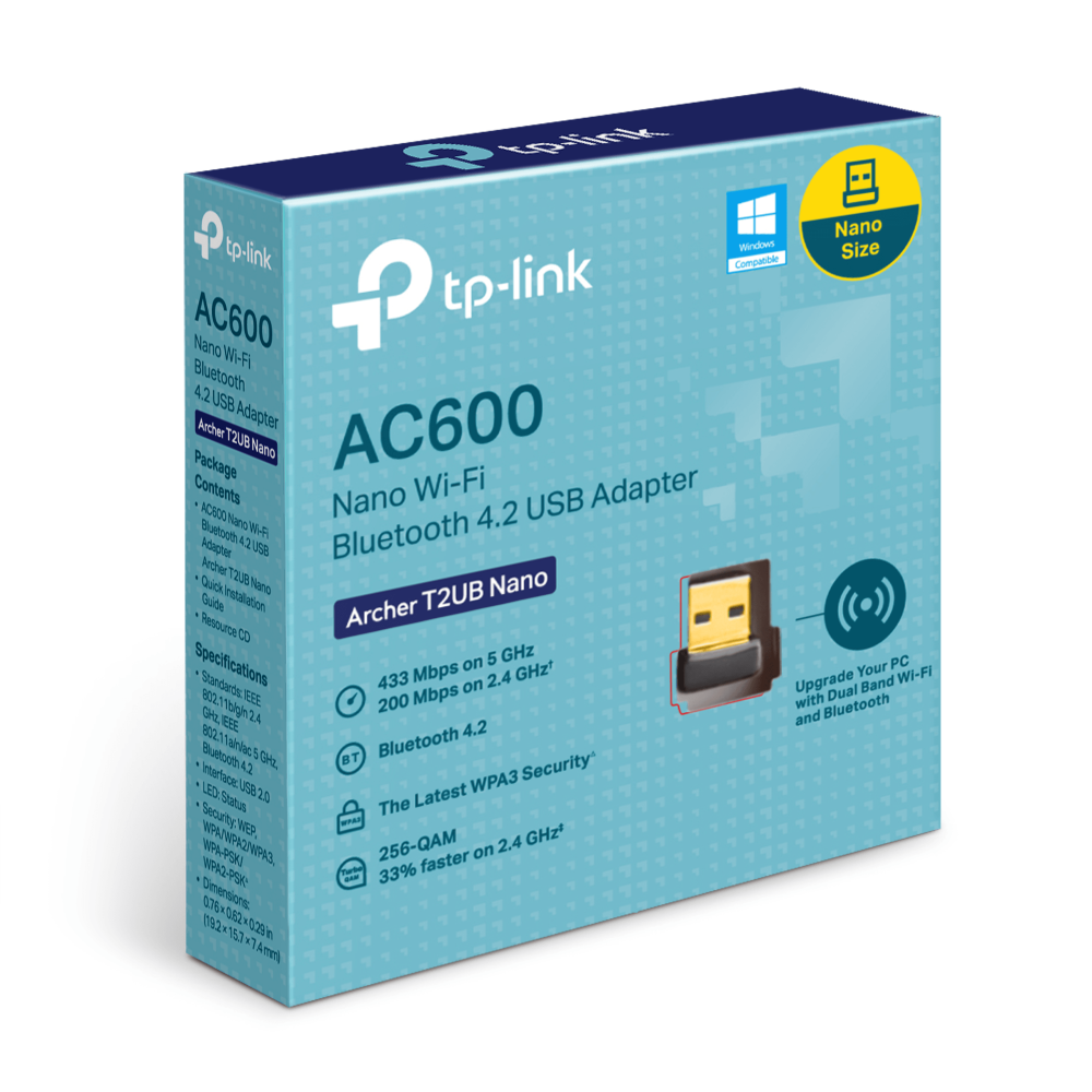 מתאם Archer T2UB Nano AC600 USB TP-Link