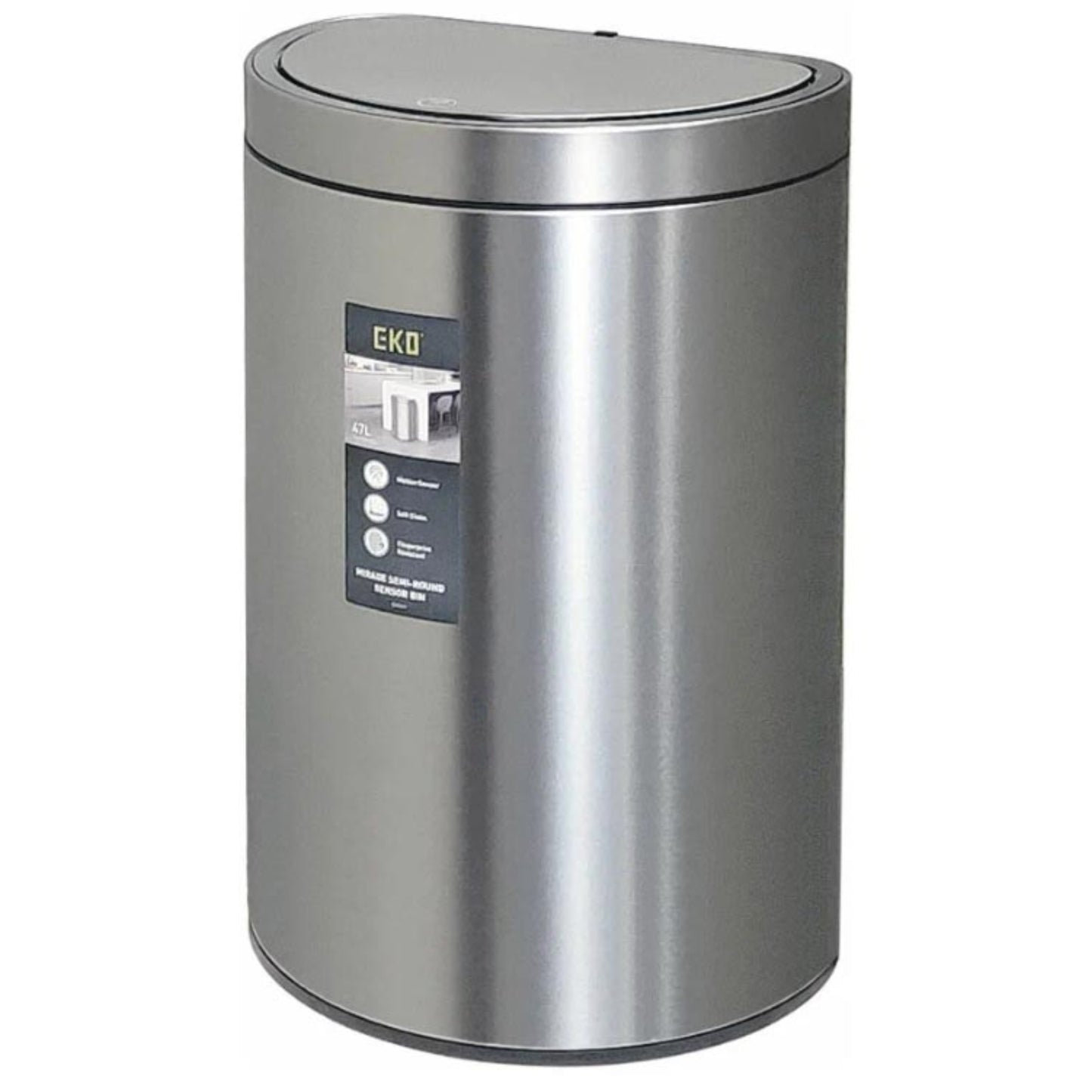 פח חכם סנסור חצי עגול EKO Mirage Semi Round 47L נירוסטה