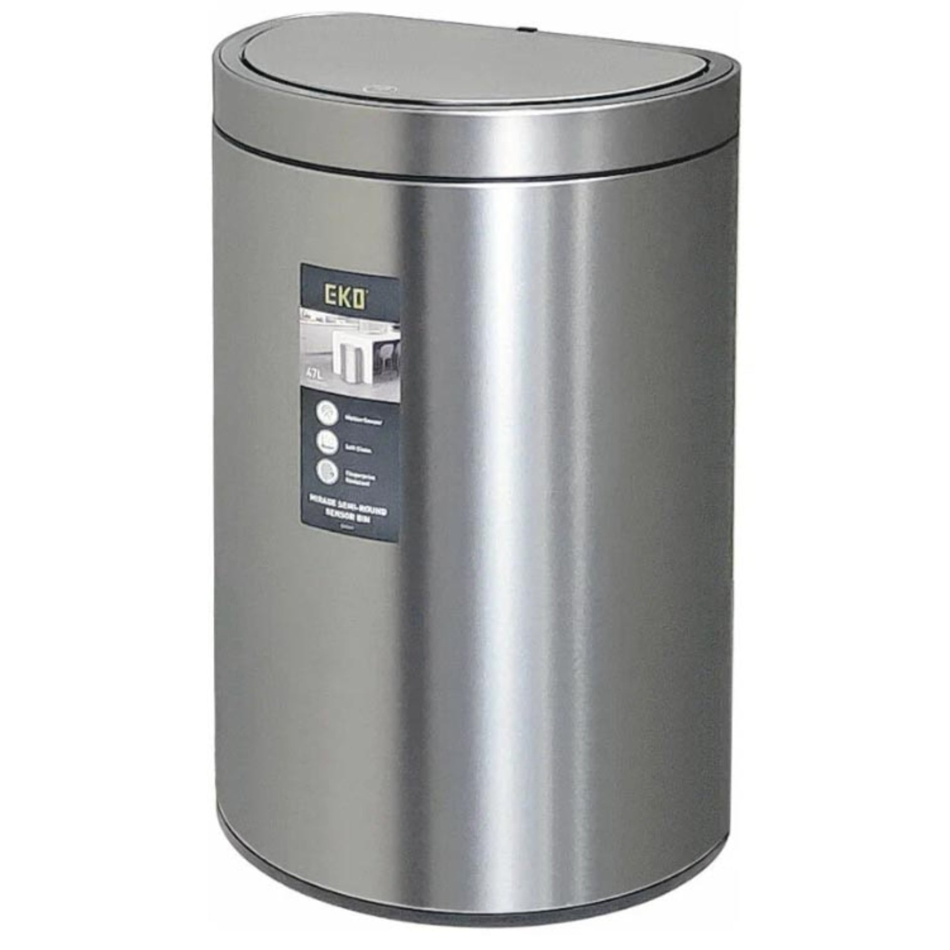 פח חכם סנסור חצי עגול EKO Mirage Semi Round 47L נירוסטה