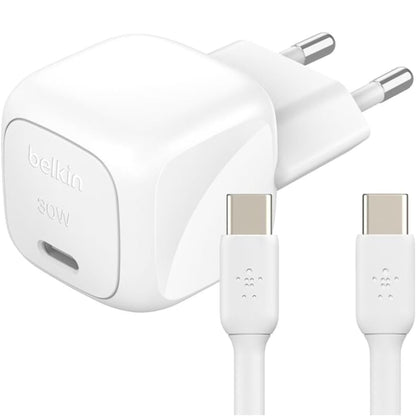 מטען קיר קומפקטי 30W USB-C כולל כבל 1מטר Belkin