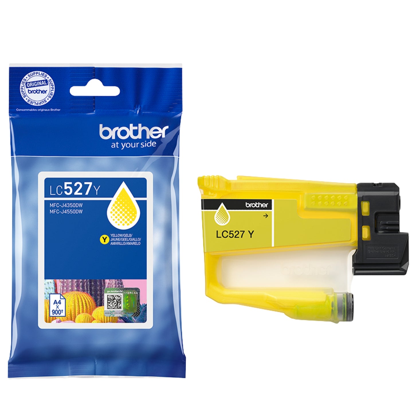 ראש דיו צהוב מקורי 900 דף Brother LC-527Y