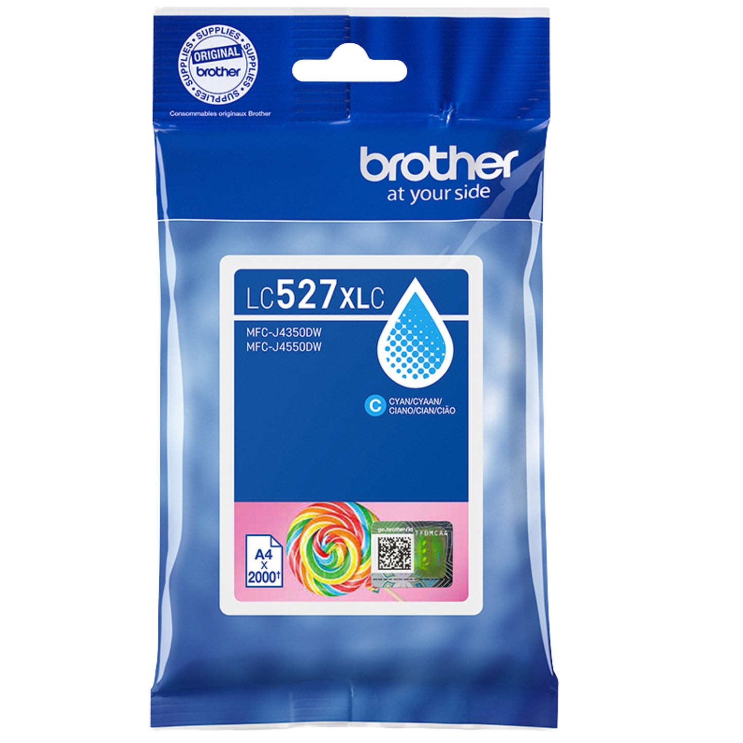 ראש דיו כחול מקורי 2,000 דף Brother LC-527XLC