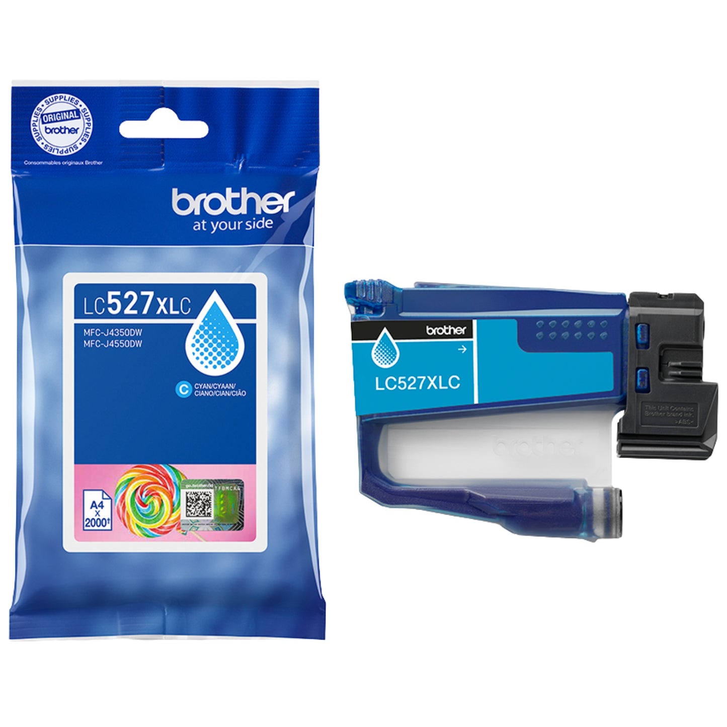 ראש דיו כחול מקורי 2,000 דף Brother LC-527XLC