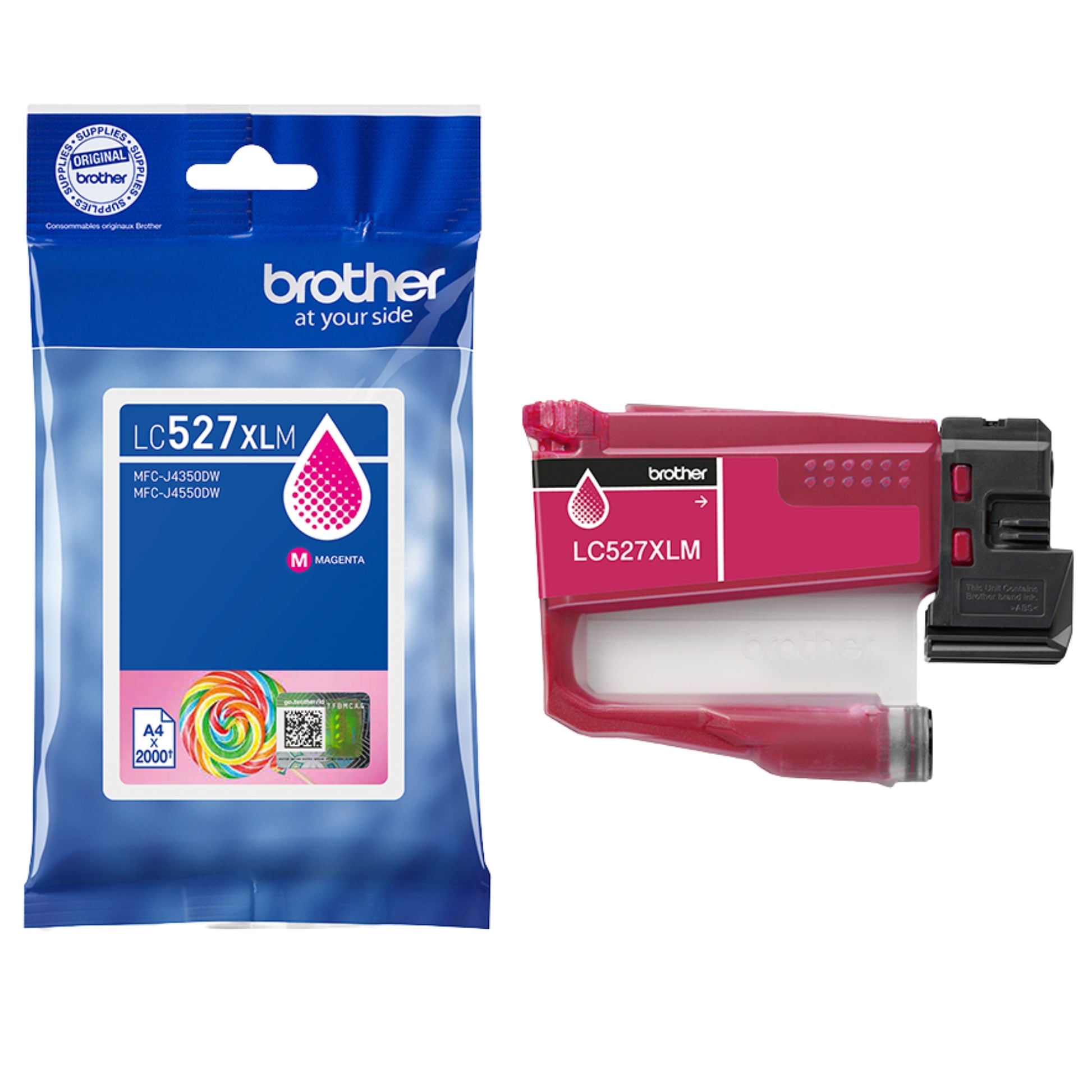 ראש דיו מג'נטה מקורי 2,000 דף Brother LC-527XLM