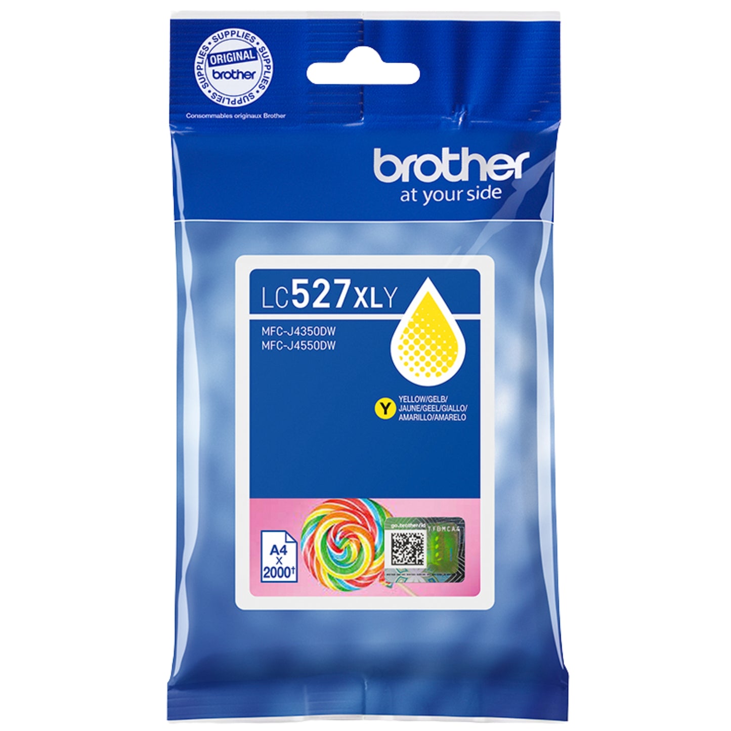ראש דיו צהוב מקורי 2,000 דף Brother LC-527XLY