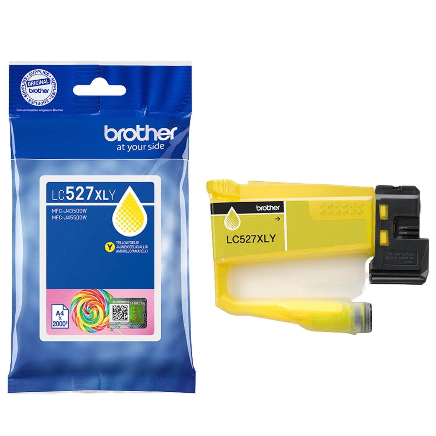 ראש דיו צהוב מקורי 2,000 דף Brother LC-527XLY