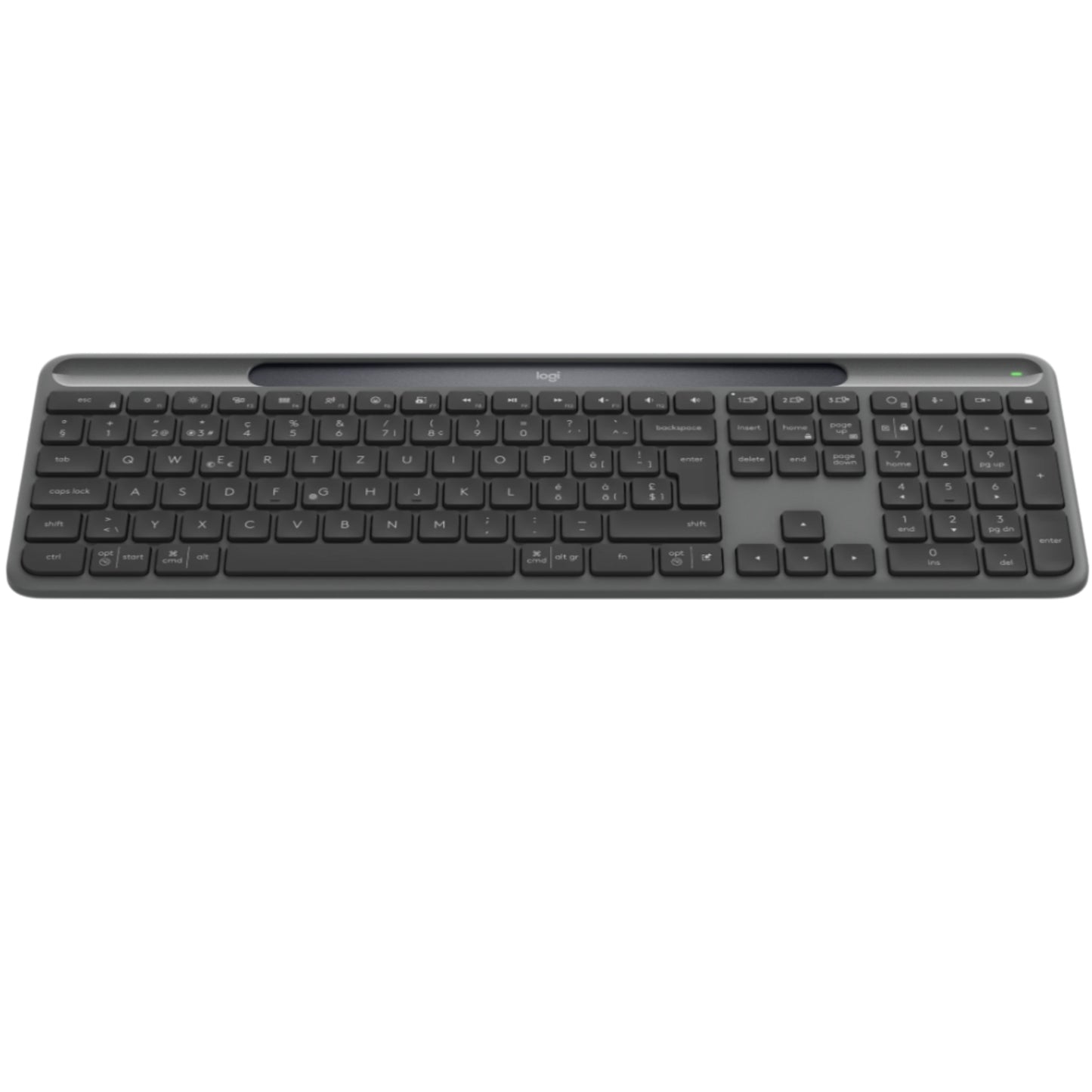 מקלדת אלחוטית סולרית Logitech Slim Solar Graphite 2.4GHZ/BT