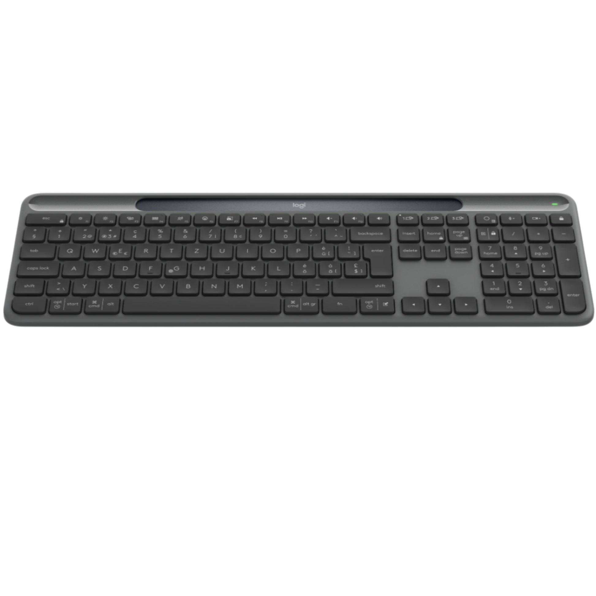מקלדת אלחוטית סולרית Logitech Slim Solar Graphite 2.4GHZ/BT
