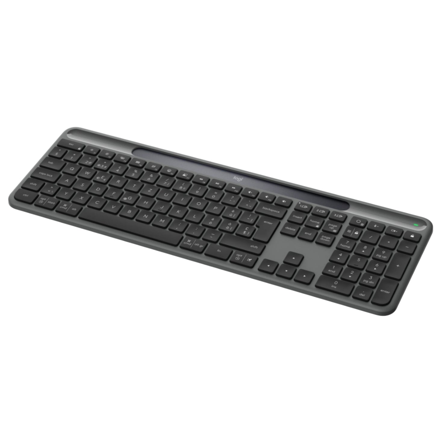 מקלדת אלחוטית סולרית Logitech Slim Solar Graphite 2.4GHZ/BT
