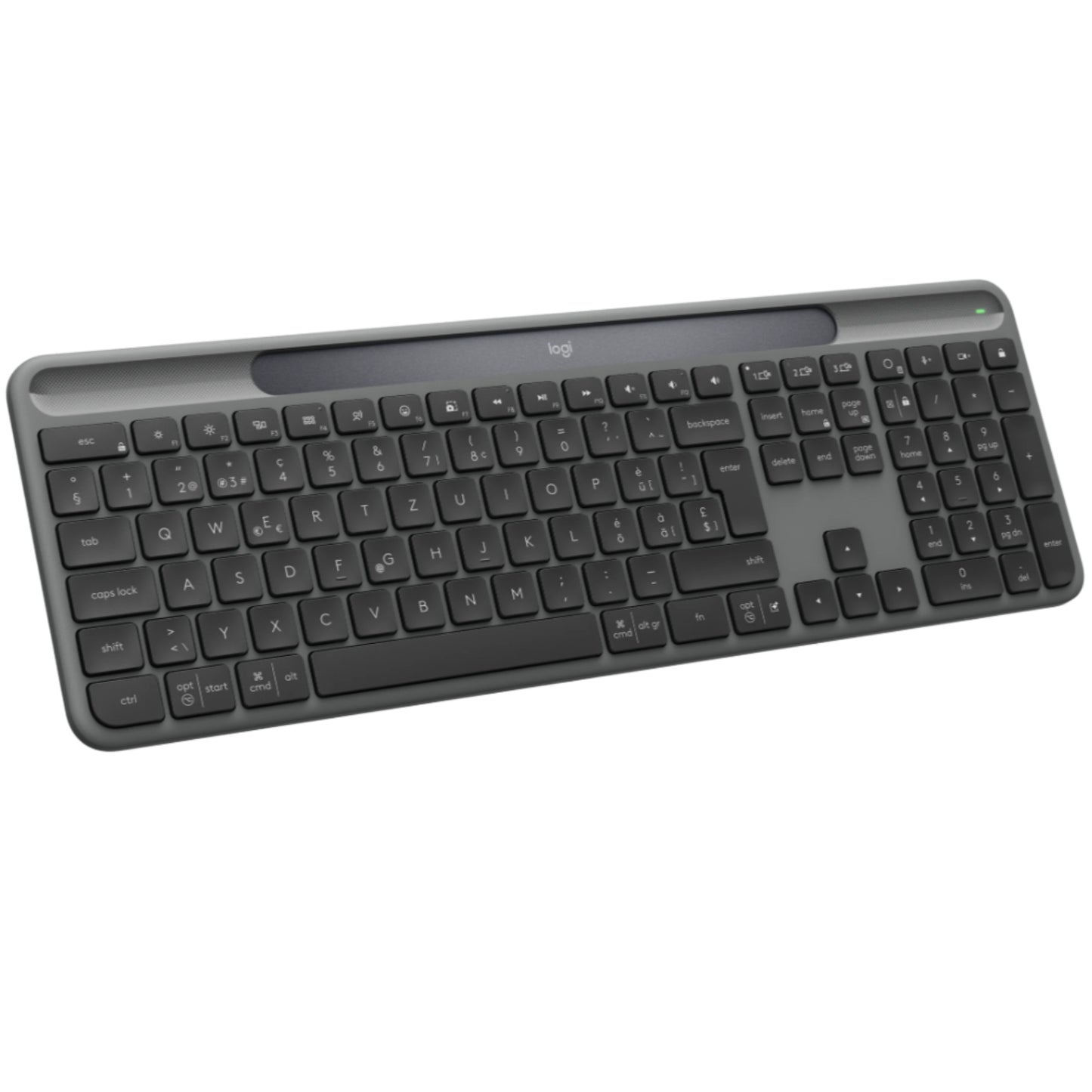 מקלדת אלחוטית סולרית Logitech Slim Solar Graphite 2.4GHZ/BT