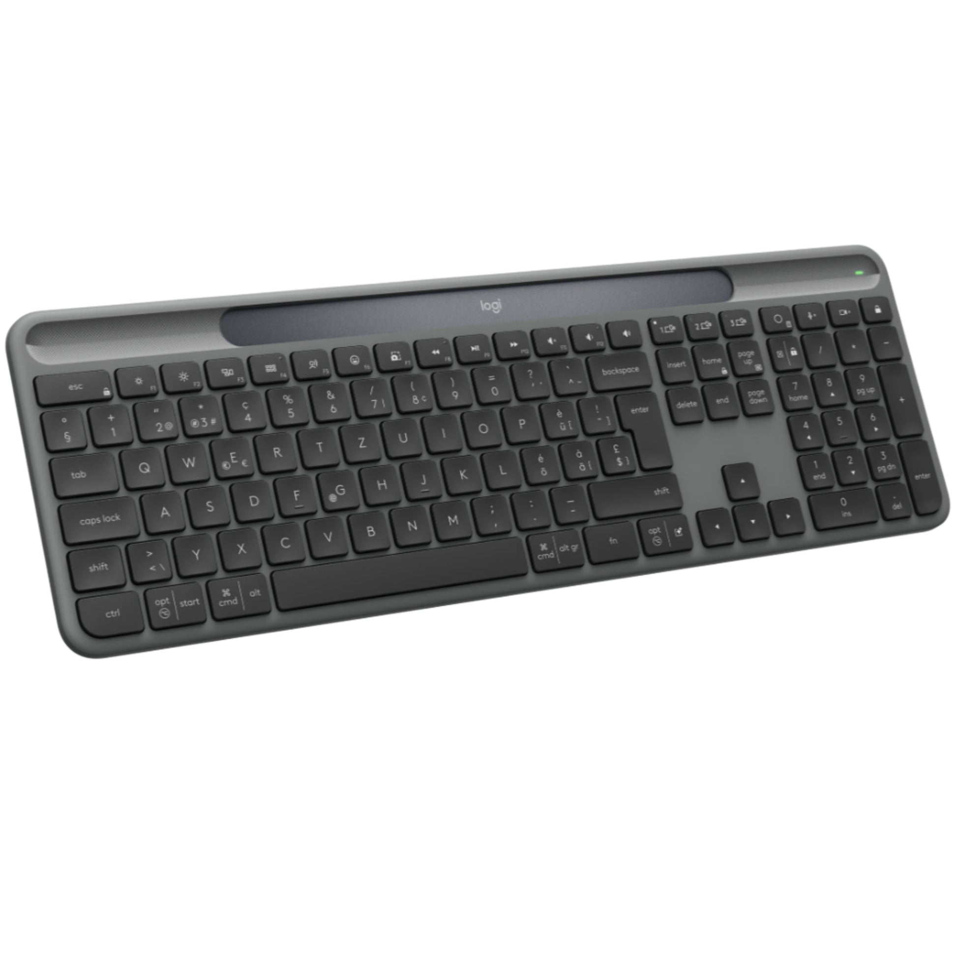 מקלדת אלחוטית סולרית Logitech Slim Solar Graphite 2.4GHZ/BT