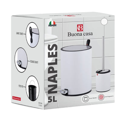 סט שירותים פח ומברשת Buona Casa Naples 5L