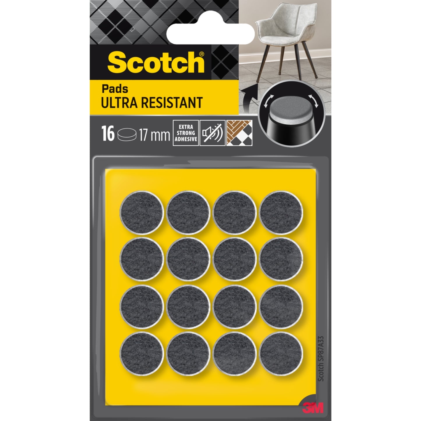 רפידות עגולות Scotch עמידות במיוחד 16 יחידות