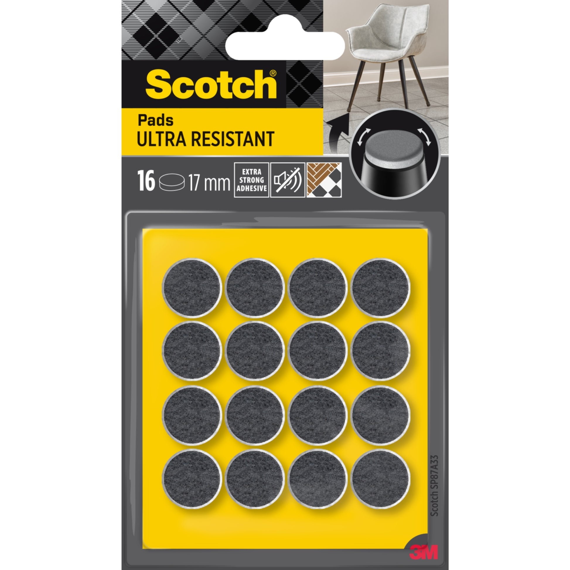 רפידות עגולות Scotch עמידות במיוחד 16 יחידות