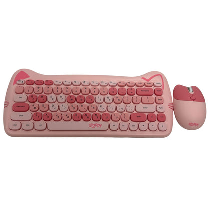 סט מקלדת ועכבר אלחוטיים בצורת חתול  Loopy