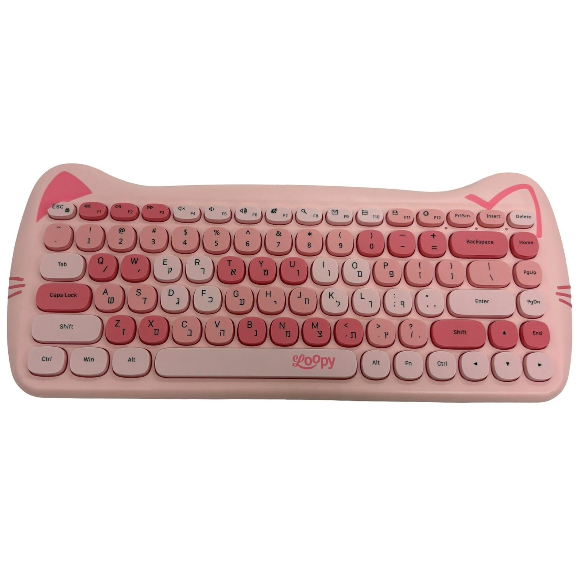 סט מקלדת ועכבר אלחוטיים בצורת חתול  Loopy