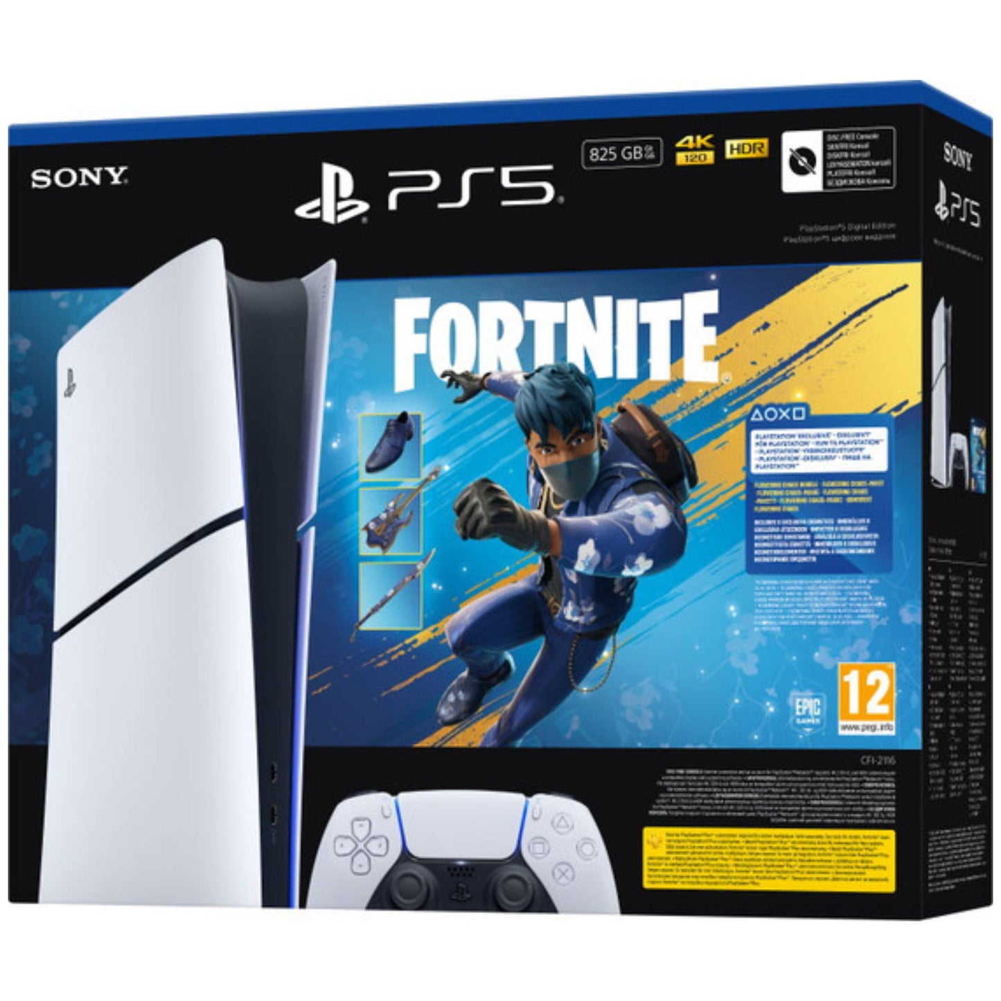 קונסולה PS5 Digital Edition 825GB כולל שובר למשחק  Fortnite Flowering Chaos