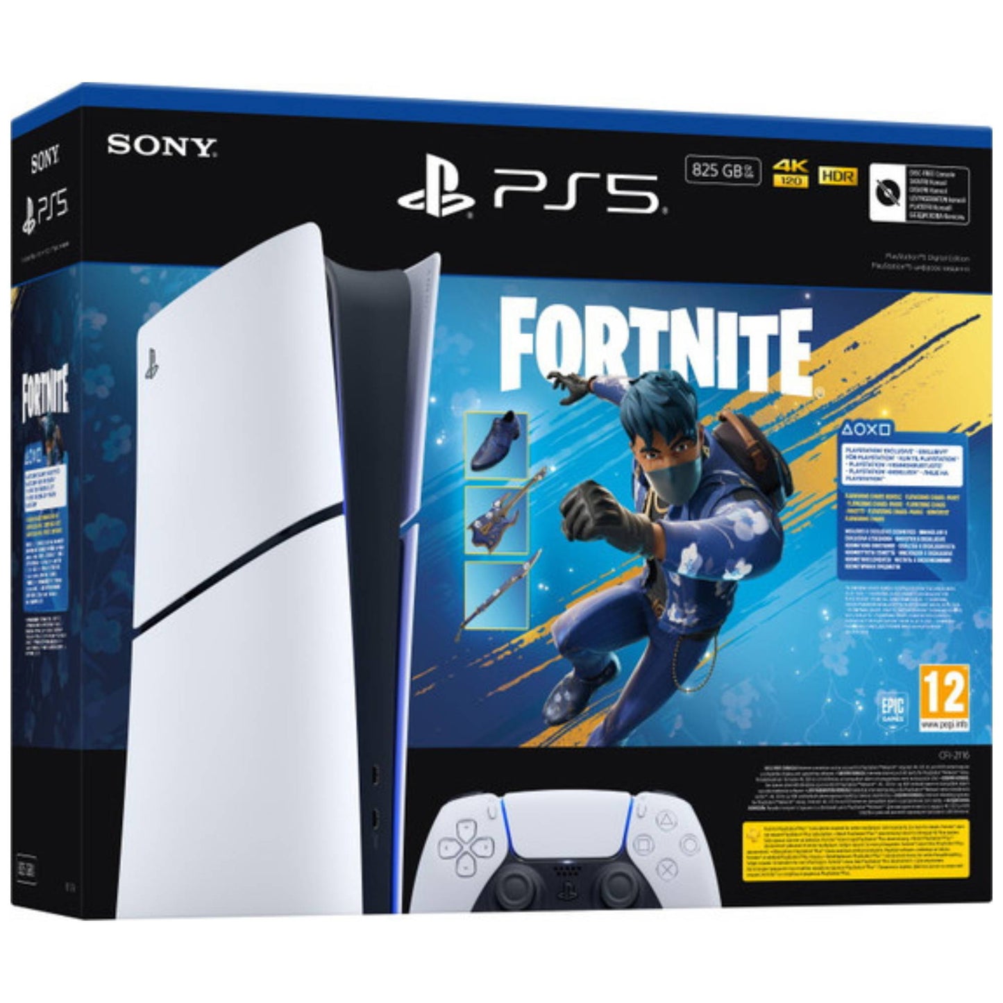 קונסולה PS5 Digital Edition 825GB כולל שובר למשחק  Fortnite Flowering Chaos