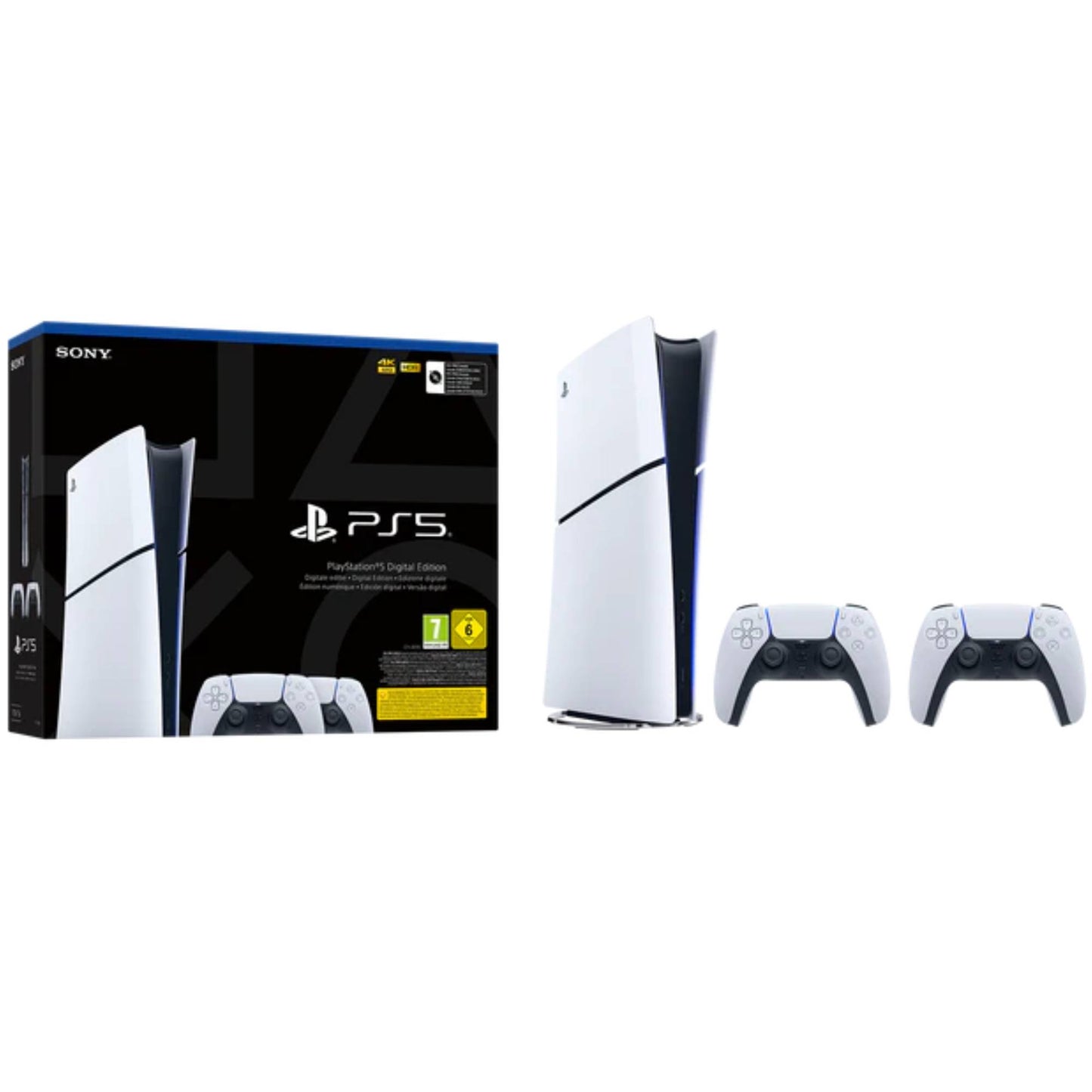 קונסולה PS5 Digital Edition 825GB עם 2 בקרים