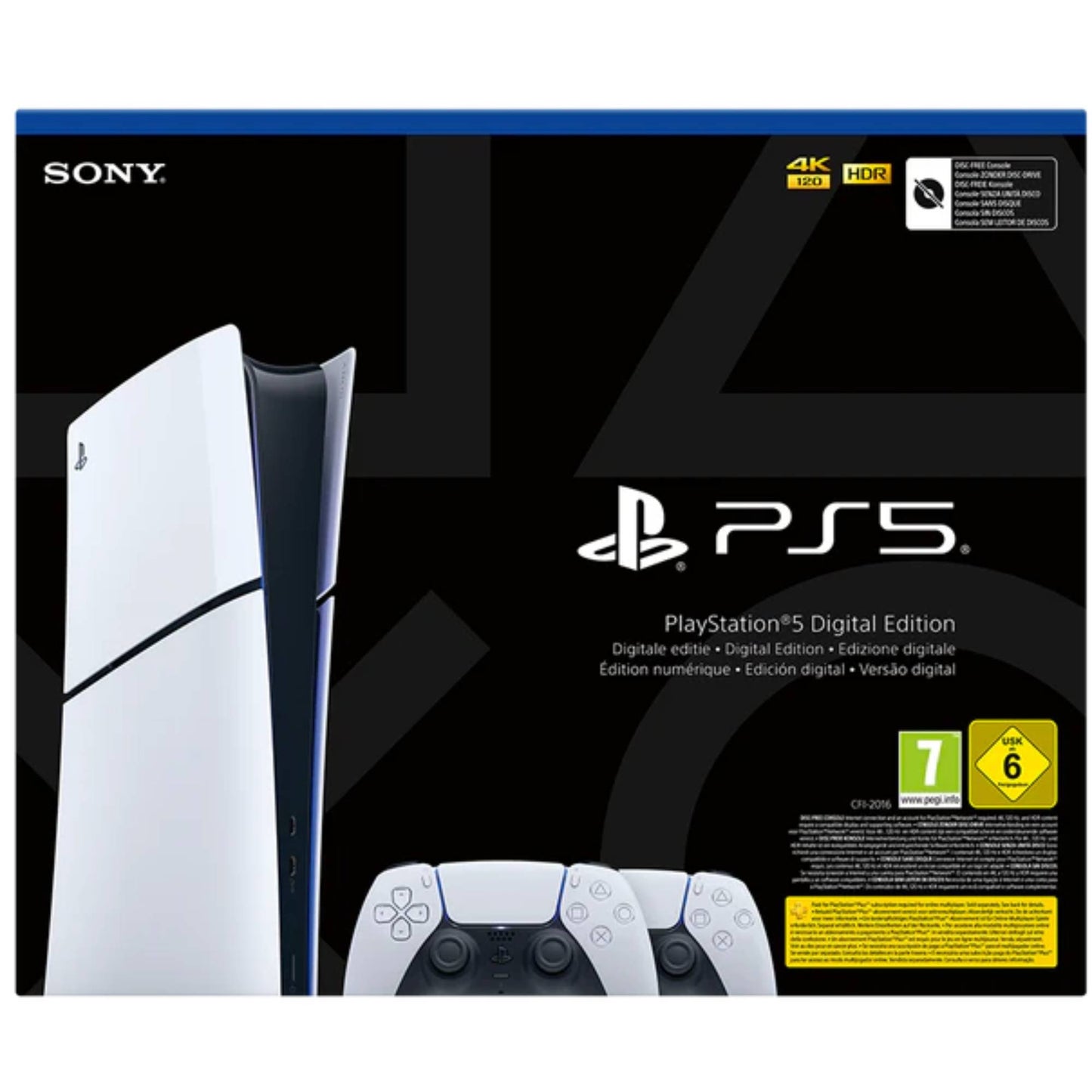קונסולה PS5 Digital Edition 825GB עם 2 בקרים