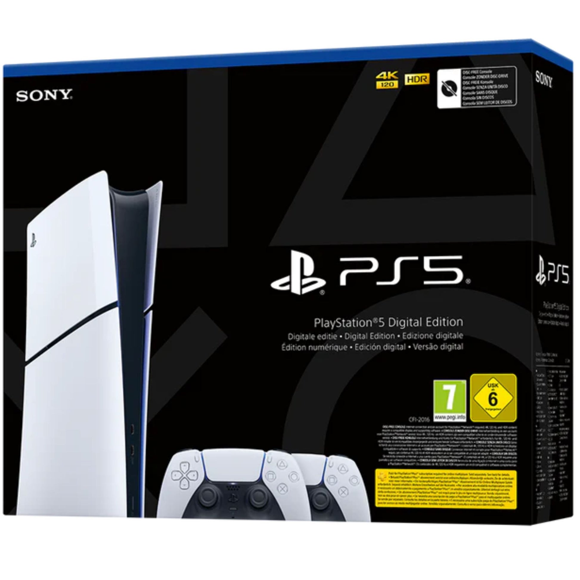 קונסולה PS5 Digital Edition 825GB עם 2 בקרים