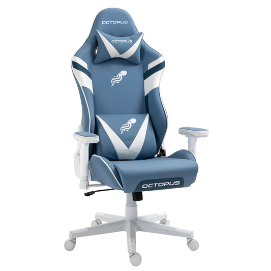 כיסא גיימינג דמוי עור Octopus OCT-201 בעיצוב ספורטיבי, המעניק תמיכה גב חזקה ונוחות מותאמת אישית למרתון משחקים.