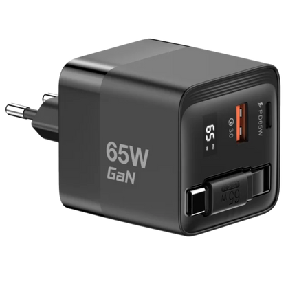 מטען קיר עם כבל נשלף MWC65RC מבית MIRACASE