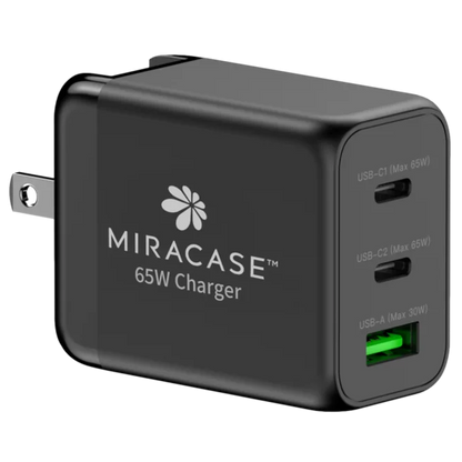"מטען הקיר האוניברסלי 65W של Miracase הוא הפתרון המושלם לנוסעים מתמידים ואנשי עסקים, המשלב עוצמת טעינה של מחשב נייד עם התאמה גלובלית לכל שקע בעולם