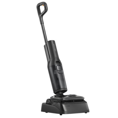 שואב-שוטף אלחוטי Roborock F25 Ace Pro בעיצוב ארגונומי שטוח, המציע ניקוי עוצמתי מתחת לרהיטים ותחזוקה עצמית מתקדמת במכשיר אחד.