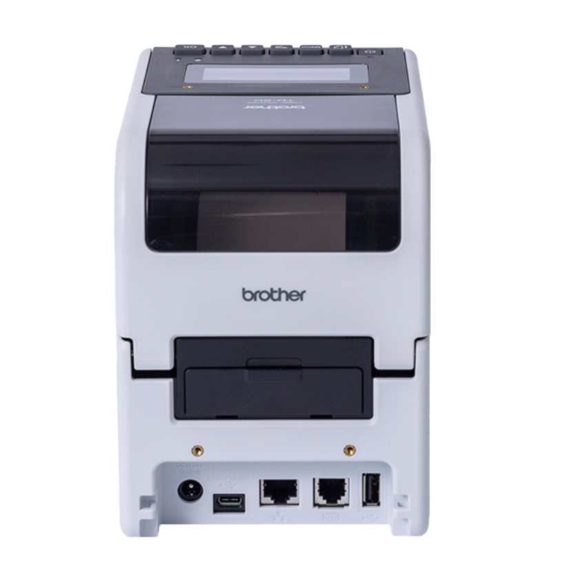 מדפסת מדבקות שולחנית Brother TD-2350DFC (רוחב 2 אינץ') בטכנולוגיית Linerless וברזולוציית 300dpi, המשלבת הדפסה חדה וחסכונית ללא נייר גב עבור יישומים לוגיסטיים וקמעונאיים מתקדמים.