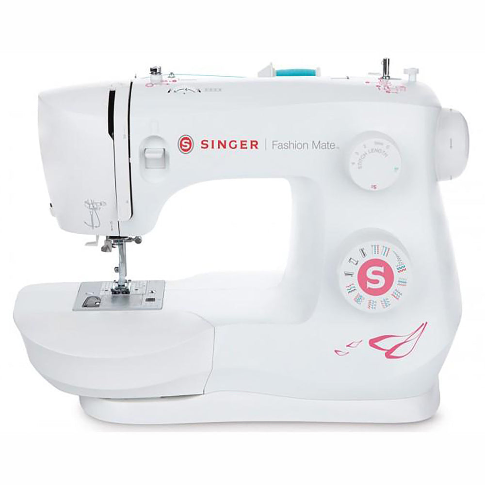 מכונת תפירה Singer Fashion Mate 3333 בלבן קלאסי, המציעה עיצוב מודרני ונוחות הפעלה מקסימלית ליצירתיות ביתית ללא מאמץ.