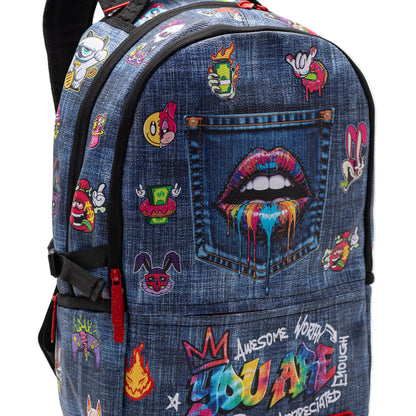תיק גב Jeans Lips Street Art Pu